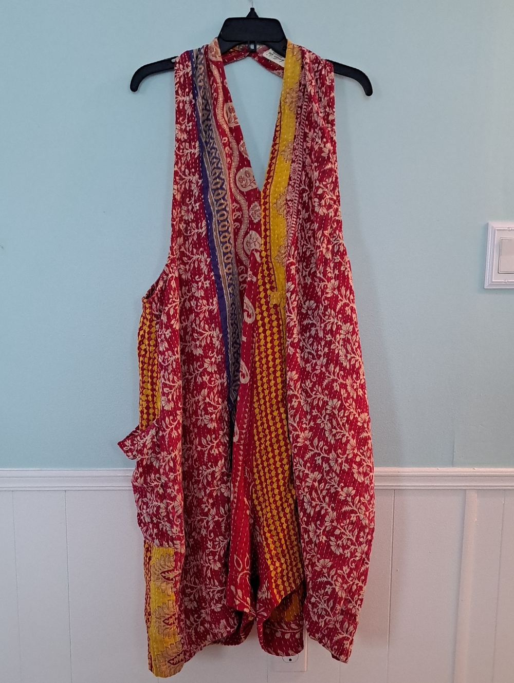 KANTHA BAE Kantha Fabric Overall/Shorts Romper, Colorful, Summer, 'Free Size'